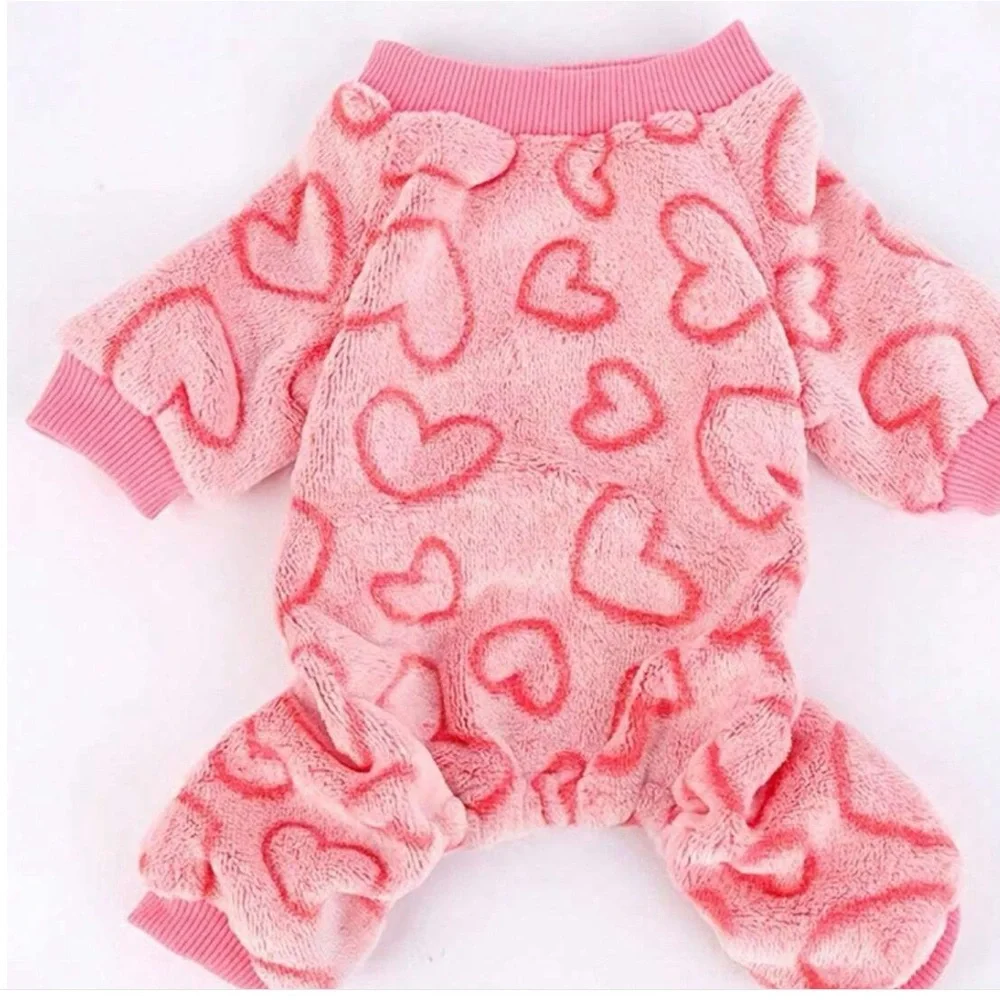 💕 BRAND NEW 💕 Pink Valentines Day 4 Legged Pet Pj